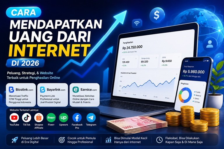 cara mendapatkan uang di internet 2026